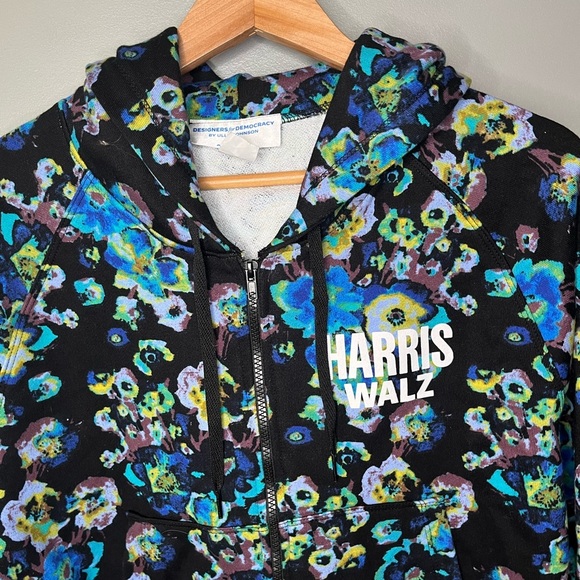 Ulla Johnson X Designers For Democracy Tie Dye Floral Our Bodies Our Vote Hoodie - Picture 3 of 8